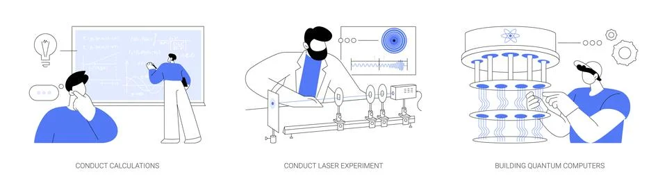 Quantum physics abstract concept vector illustrations. Stock Illustration