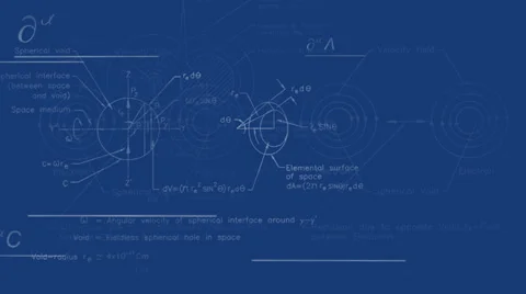 Quantum physics background blueprint Stock Footage