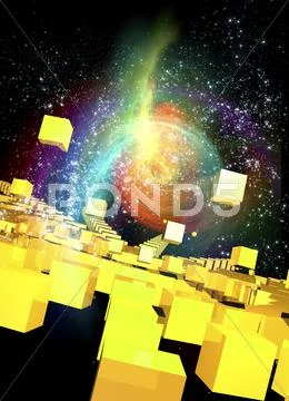 Quantum physics, conceptual artwork Stock Illustration