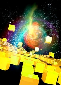 Quantum physics, conceptual artwork Stock Illustration