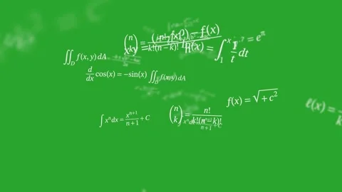 Quantum physics equations relativity formulas animated on green screen Stock Footage 335217901