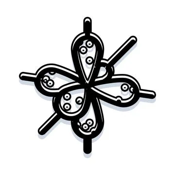 Quantum physics orbital electron cloud illustration Illustrazione stock
