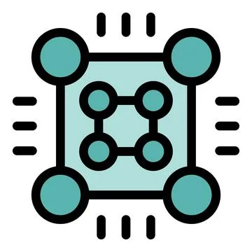 Quantum processor computing nanotechnology creating connections and signals Stock Illustration