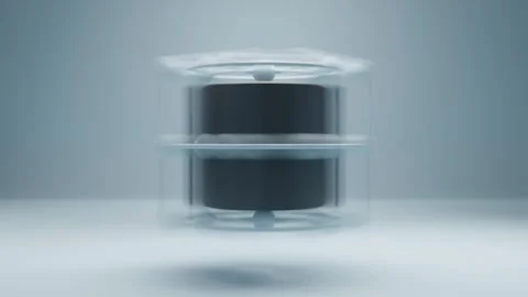 Quantum processor core, representation of a cube in a grid of spheres.3d render. Vídeos de archivo 247177572