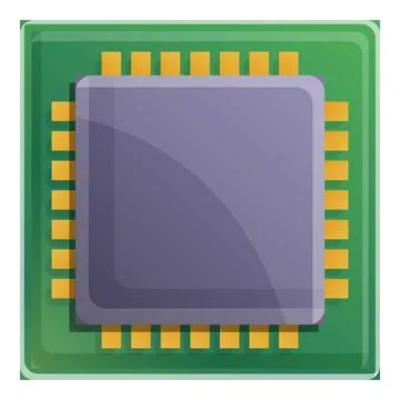 Quantum processor icon, cartoon style Stock Illustration