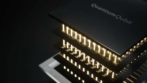 Quantum Processor Side Open Data Stockbeeldmateriaal 180526521