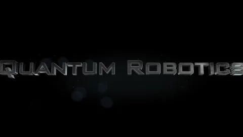 Quantum Robotics title metal text on black alpha channel background Stock Footage 296218955