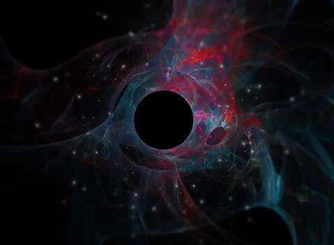 A quantum, science fiction concept of an atomic like design. With stars float イラスト素材