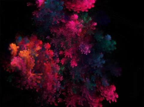 A quantum, science fiction design of a glowing fractal pattern Stock Illustration