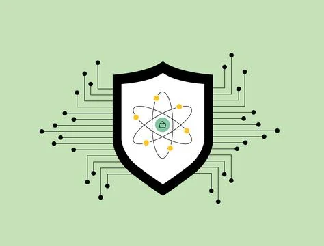 Quantum-secured digital transactions. Visual of quantum encryption safeguarding Illustrazione stock