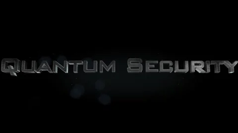 Quantum Security title metal text on black alpha channel background Stock Footage 296223467