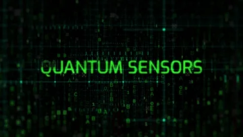Quantum Sensors Text Animation on Digital Background Stock Footage 343606218