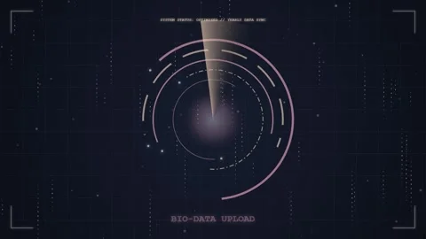Quantum Supremacy Abstract Digital HUD Interface with Glowing Particles and.. Stock Footage 348571910
