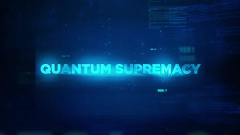 Quantum Supremacy concept technology futuristic data background v02 Stock Footage 343606244