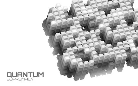 Quantum supremacy high performance computer. Modern technology fast computing Stock Illustration