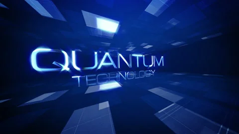 Quantum Tchnology text technology 3D cinematic title background Stock Footage 213747761