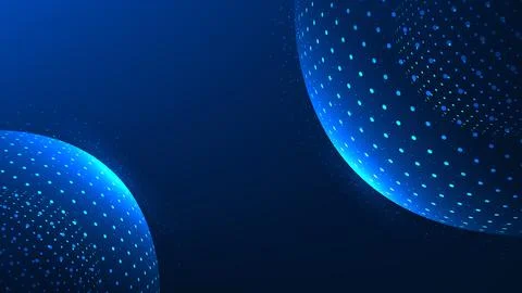 Quantum technology background dot sphere symbolizing advanced data processi.. Illustrazione stock