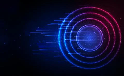 Quantum technology blue background cyber security digital technology pink tech Stock Illustration