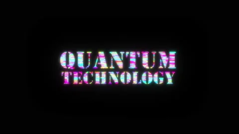 QUANTUM TECHNOLOGY colorful text word flicker light animation Stock Footage 160917222
