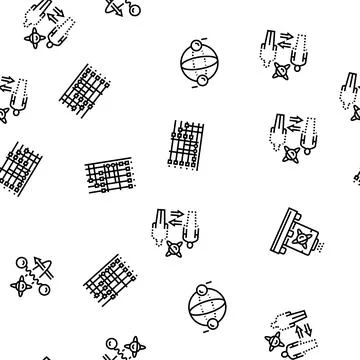 Quantum technology data science seamless pattern vector Illustrazione stock