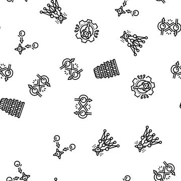 Quantum technology data science seamless pattern vector Stock Illustration