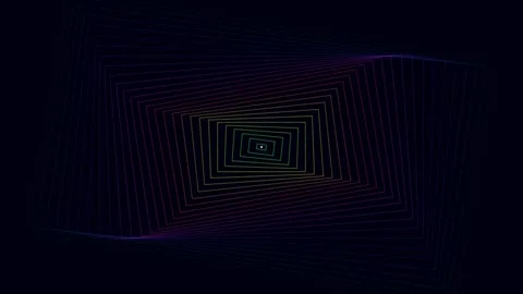 Quantum Tunnel Effect with Glowing Blue Lines Animation Stock Footage 340364499