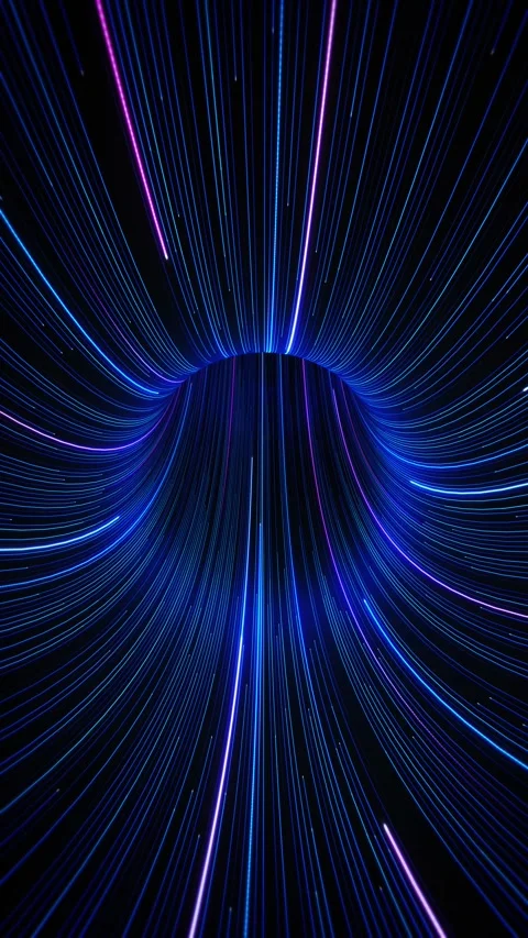Quantum tunnel portal motion for structure background. AI data texture gril. Cyb Stock Footage 342783597