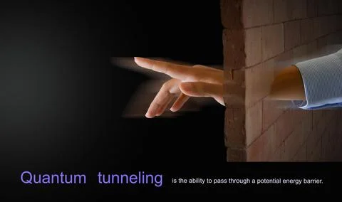 Quantum tunneling concept. Quantum mechanics illustration. The ability to p.. Stock Photos