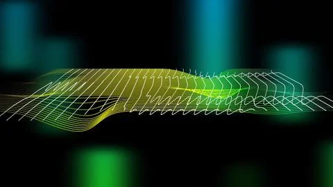 Quantum waves warping spacetime and overlapping. Stock Illustration