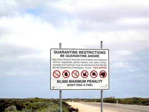Quarantine Checkpoint Nullarbor Plain Stock Photos