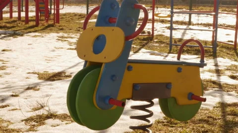 Quarantine concept. empty playground. coronavirus pandemic concept Stock Footage 151070373