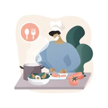 Quarantine cooking abstract concept vector illustration. イラスト素材
