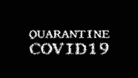 Quarantine Covid19 cloud text effect black isolated background Stock Footage 139637396