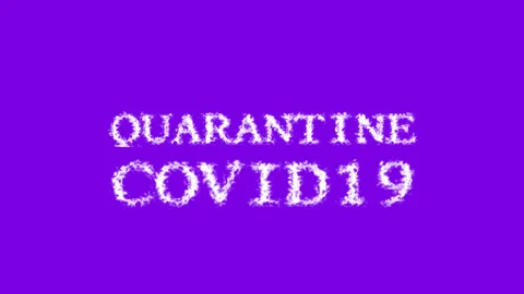 Quarantine Covid19 cloud text effect violet isolated background Stock Footage 139637421