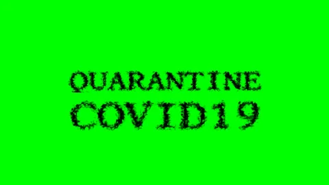 Quarantine Covid19 smoke text effect green isolated background Stock Footage 139623191