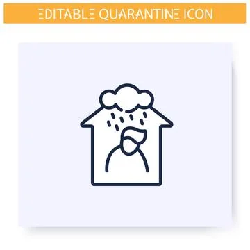Quarantine depression line icon. Editable Stock Illustration