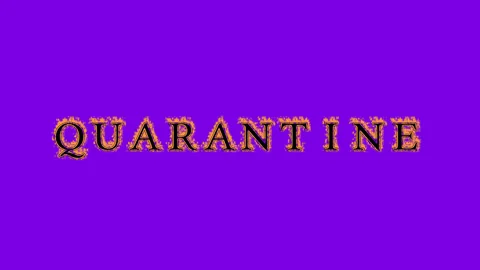 Quarantine fire text effect violet background Stock-Footage 136151902
