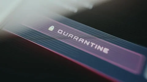 Quarantine option selected on security interface Stock Footage 334931517