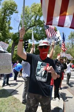 Quarantine protest march Stock Photos