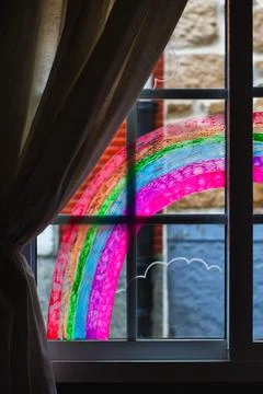 Quarantine rainbow Stock Photos