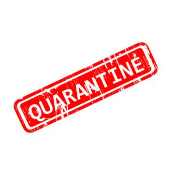Quarantine red rubber stamp vector isolated on white background Stock Illustration