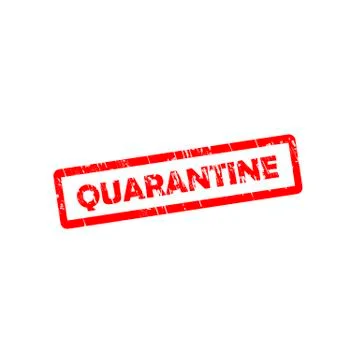 Quarantine red rubber stamp vector isolated on white background Stock Illustration