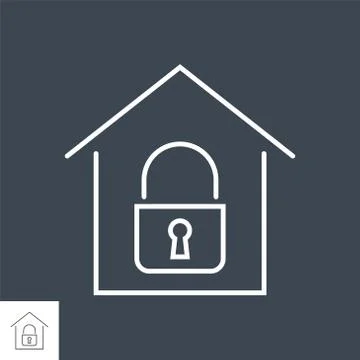 Quarantine related vector thin line icon. Stock Illustration