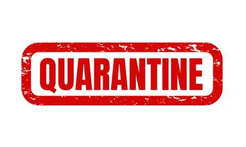 Quarantine Text Isolated White Background Stock Illustration