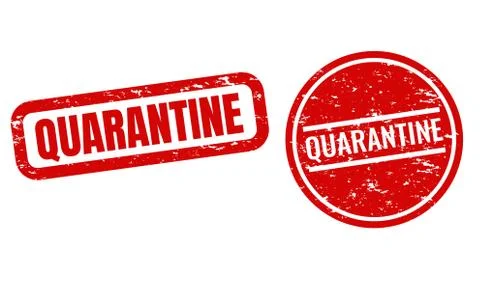 Quarantine Text Set Isolated White Background Stock Illustration