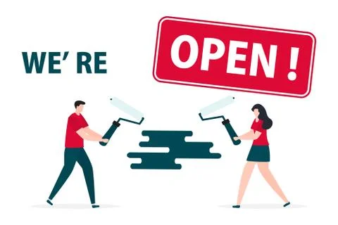 Quarantine Virus Open Building material store shop Illustrazione stock
