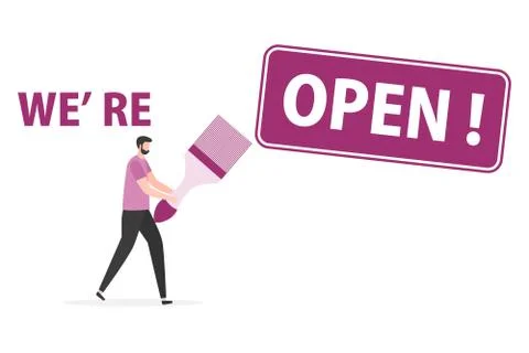 Quarantine Virus Open Building material store shop Stock Illustration