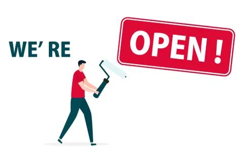 Quarantine Virus Open Building material store shop Stock Illustration