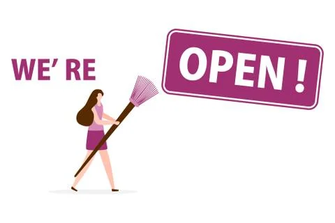 Quarantine Virus Open Building material store shop Stock Illustration