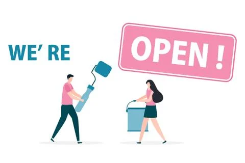 Quarantine Virus Open Building material store shop Illustrazione stock
